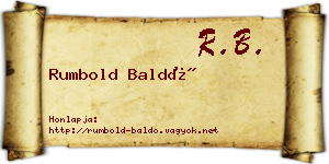 Rumbold Baldó névjegykártya
